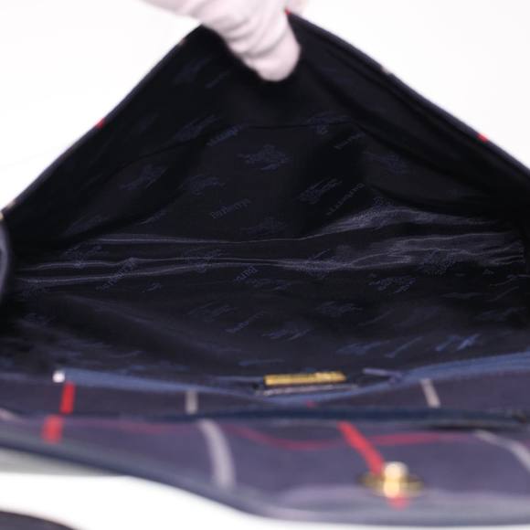 Burberrys Nova Check Shoulder Bag Canvas Navy Auth yk6364 - Picture 12 of 16